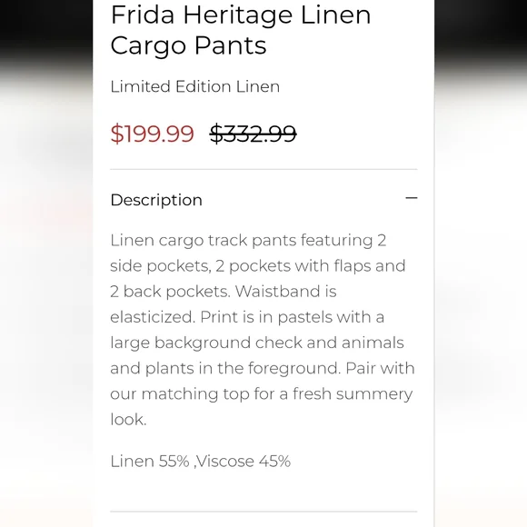 🌴Me369 Linen Blend Cargo Pants NWOT sz M - Picture 5 of 8